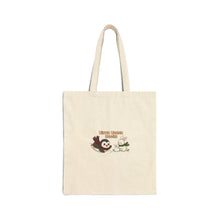 Load image into Gallery viewer, Cute Winter Penguin & Bunny Tote, whimsical winter animals, cozy woodland