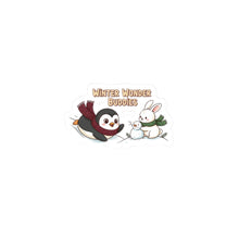 Load image into Gallery viewer, Penguin & Bunny Winter Sticker, cute winter animal, whimsical woodland
