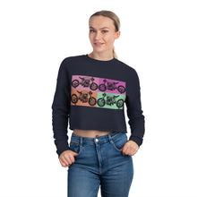 Load image into Gallery viewer, Retro Motorcycle Women's Cropped Sweatshirt