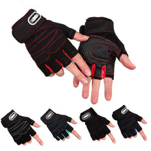 Load image into Gallery viewer, Men Gym Gloves Weightlifting Bodybuilding Training Fitness Fingerless Gloves Half Finger Cycling Gloves Non-Slip Wrist Support