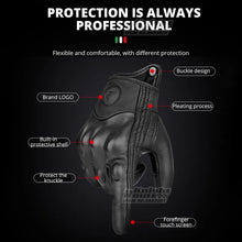 Load image into Gallery viewer, Genuine Leather Motorcycle Gloves Winter Moto Gloves Men Summer Goatskin Motorbike Touch Screen Fist Joint Protect Guantes