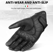 Load image into Gallery viewer, Genuine Leather Motorcycle Gloves Winter Moto Gloves Men Summer Goatskin Motorbike Touch Screen Fist Joint Protect Guantes