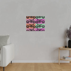 Retro Motorcycle Matte Canvas, Stretched, 0.75"