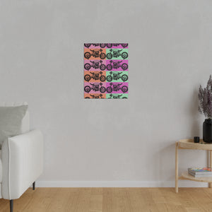 Retro Motorcycle Matte Canvas, Stretched, 0.75"