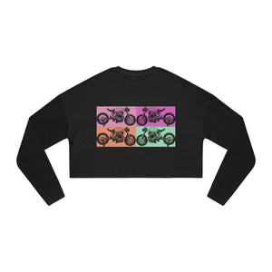 Retro Motorcycle Women's Cropped Sweatshirt