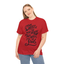 Load image into Gallery viewer, Four Wheels Move the Body, Two Wheels Feed the Soul - Unisex Heavy Cotton Tee
