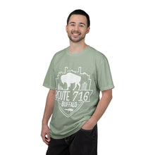 Load image into Gallery viewer, Route 716 Buffalo Crest T-Shirt — City Skyline &amp; Guitar Logo
