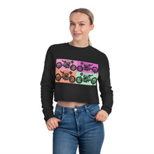 Load image into Gallery viewer, Retro Motorcycle Women&#39;s Cropped Sweatshirt
