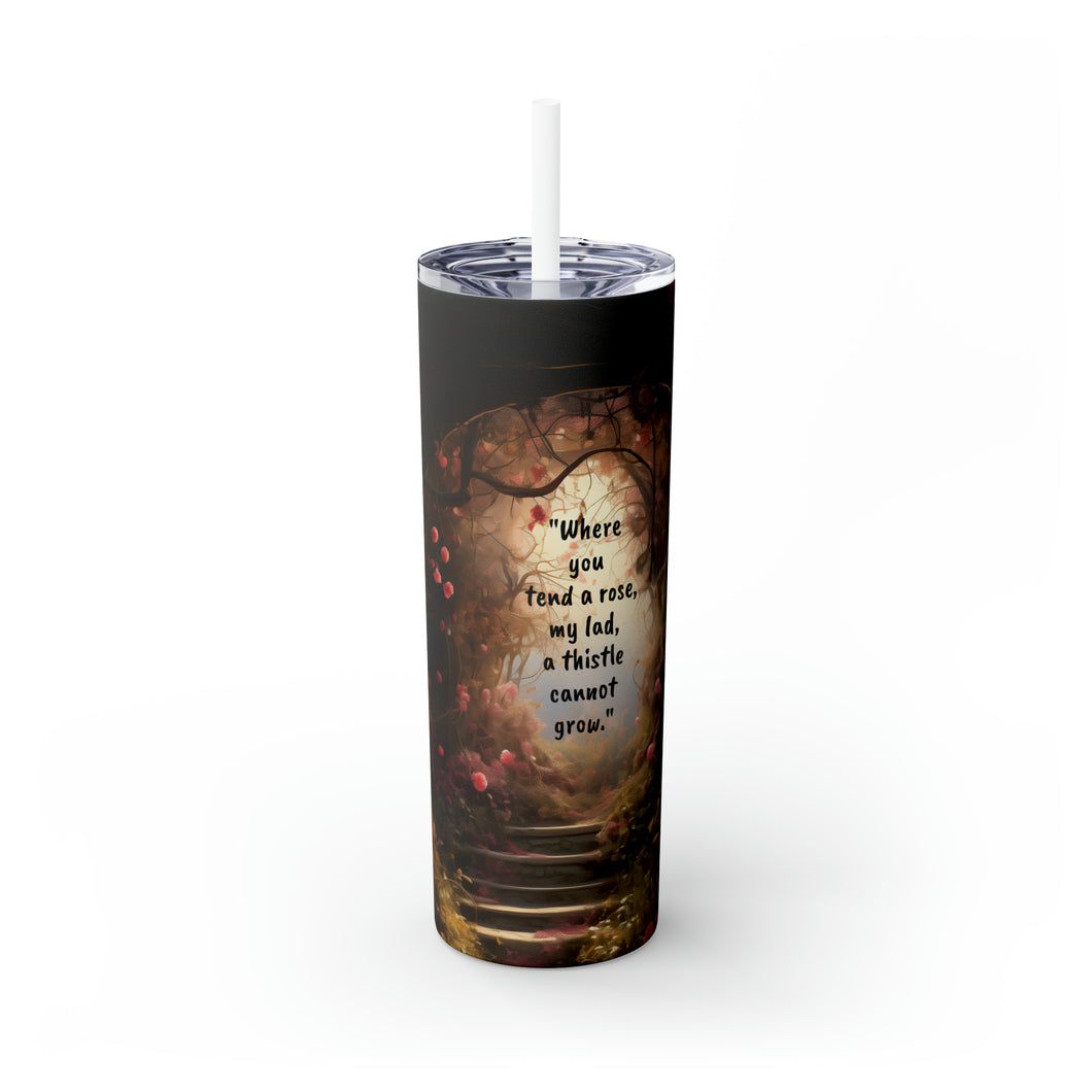 The Secret Garden inspired - Skinny Tumbler with Straw, 20oz