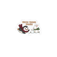 Load image into Gallery viewer, Penguin &amp; Bunny Winter Sticker, cute winter animal, whimsical woodland
