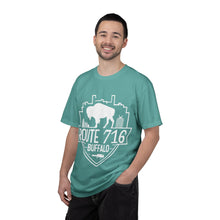 Load image into Gallery viewer, Route 716 Buffalo Crest T-Shirt — City Skyline &amp; Guitar Logo
