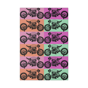 Retro Motorcycle Matte Canvas, Stretched, 0.75"