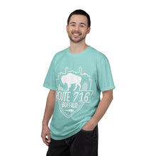 Load image into Gallery viewer, Route 716 Buffalo Crest T-Shirt — City Skyline &amp; Guitar Logo
