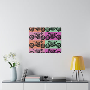 Retro Motorcycle Matte Canvas, Stretched, 0.75"