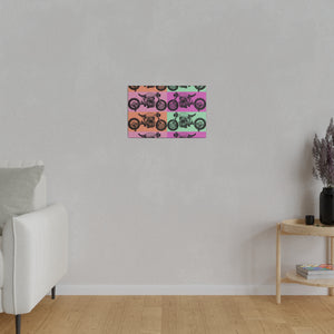 Retro Motorcycle Matte Canvas, Stretched, 0.75"