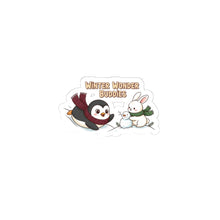 Load image into Gallery viewer, Penguin &amp; Bunny Winter Sticker, cute winter animal, whimsical woodland
