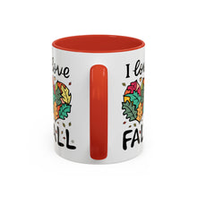 Load image into Gallery viewer, I Love Fall Heart Leaves Accent Coffee Mug — Fall Leaf Heart Design (11/15 oz)
