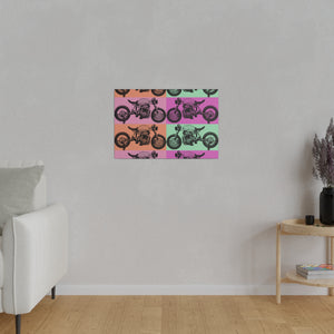 Retro Motorcycle Matte Canvas, Stretched, 0.75"