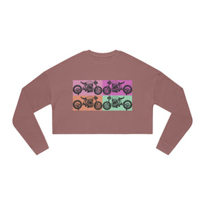 Retro Motorcycle Women's Cropped Sweatshirt