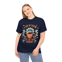 Load image into Gallery viewer, Cup of coffee keeps the Gears Moving - Unisex Heavy Cotton Tee

