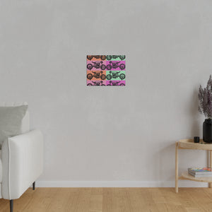 Retro Motorcycle Matte Canvas, Stretched, 0.75"