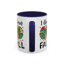Load image into Gallery viewer, I Love Fall Heart Leaves Accent Coffee Mug — Fall Leaf Heart Design (11/15 oz)
