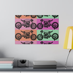 Retro Motorcycle Matte Canvas, Stretched, 0.75"