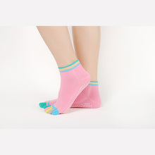 Load image into Gallery viewer, Colorful Women Yoga Socks Non-Slip Ladies Dance Socks Cotton Healthy Sports Five-toed Socks
