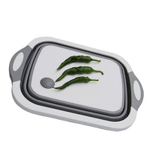 Load image into Gallery viewer, Camping car accessories foldable vegetable sink cutting board portable washing and draining basket TPR suitable for RV RV boats
