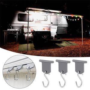 8PCS S-shaped Camping Awning Hooks ClipsRV Tent Hangers Light Hangers for Caravan Camper Hanging Accessories