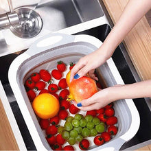 Load image into Gallery viewer, Camping car accessories foldable vegetable sink cutting board portable washing and draining basket TPR suitable for RV RV boats

