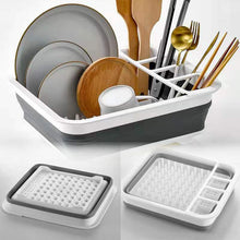 Load image into Gallery viewer, Foldable Dish Rack Camper Car Portable Bowl Rack TPR Bowl Sink Design For RV Caravan Boats Tableware Rack New
