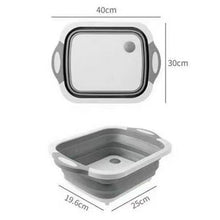 Load image into Gallery viewer, Camping car accessories foldable vegetable sink cutting board portable washing and draining basket TPR suitable for RV RV boats
