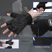 Load image into Gallery viewer, Men Gym Gloves Weightlifting Bodybuilding Training Fitness Fingerless Gloves Half Finger Cycling Gloves Non-Slip Wrist Support

