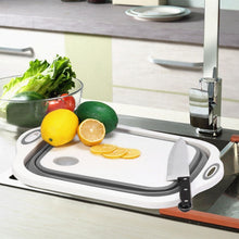 Load image into Gallery viewer, Camping car accessories foldable vegetable sink cutting board portable washing and draining basket TPR suitable for RV RV boats
