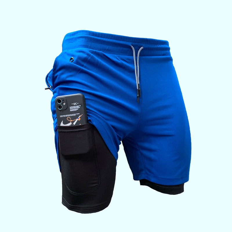 Newest Running Shorts Men 2 in 1 Training Gym Shorts Fitness Men Joggers Jogging Summer Sports Shorts Workout Short Pants